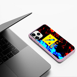 Чехол iPhone 11 Pro матовый Dota 2 огненный стиль, цвет: 3D-розовый — фото 2