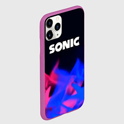 Чехол iPhone 11 Pro матовый Sonic neon flame, цвет: 3D-фиолетовый — фото 2