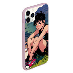 Чехол iPhone 11 Pro матовый A girl anime, цвет: 3D-розовый — фото 2