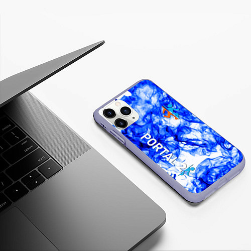 Чехол iPhone 11 Pro матовый Portal 2 flame blue / 3D-Светло-сиреневый – фото 3