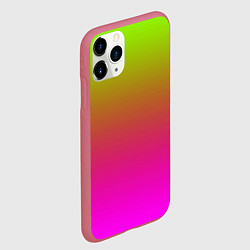 Чехол iPhone 11 Pro матовый Неоновый градиент фон, цвет: 3D-малиновый — фото 2