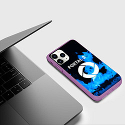 Чехол iPhone 11 Pro матовый Portal 2 blue flame, цвет: 3D-фиолетовый — фото 2