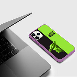 Чехол iPhone 11 Pro матовый Child Grogu, цвет: 3D-фиолетовый — фото 2