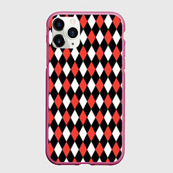 Чехол iPhone 11 Pro матовый Баварский мотив, цвет: 3D-малиновый