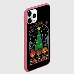 Чехол iPhone 11 Pro матовый Гарри Поттер - Новый год, цвет: 3D-малиновый — фото 2