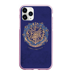 Чехол iPhone 11 Pro матовый Happy Christmas - Hogwarts, цвет: 3D-розовый