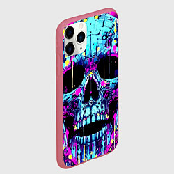 Чехол iPhone 11 Pro матовый Cool skull sketch - blots, цвет: 3D-малиновый — фото 2