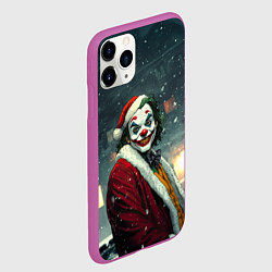 Чехол iPhone 11 Pro матовый Радостный новогодний Джокер, цвет: 3D-фиолетовый — фото 2