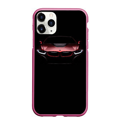 Чехол iPhone 11 Pro матовый BMW i8 in the dark, цвет: 3D-малиновый