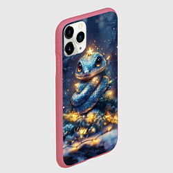 Чехол iPhone 11 Pro матовый Змея елочка, цвет: 3D-малиновый — фото 2