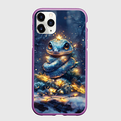 Чехол iPhone 11 Pro матовый Змея елочка, цвет: 3D-фиолетовый