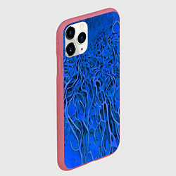 Чехол iPhone 11 Pro матовый Синий симбионт абстракция, цвет: 3D-малиновый — фото 2