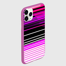 Чехол iPhone 11 Pro матовый Разноцветные вертикальные линии, цвет: 3D-фиолетовый — фото 2