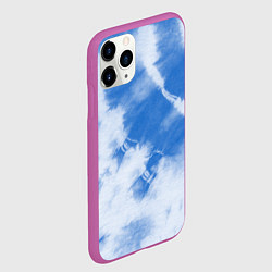 Чехол iPhone 11 Pro матовый Синий тай дай, цвет: 3D-фиолетовый — фото 2