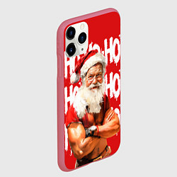 Чехол iPhone 11 Pro матовый Санта Клаус старый хипстер, цвет: 3D-малиновый — фото 2