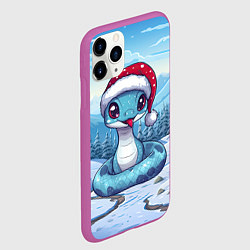 Чехол iPhone 11 Pro матовый Змейка показывает язык, цвет: 3D-фиолетовый — фото 2