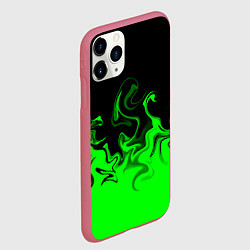 Чехол iPhone 11 Pro матовый Абстрактный зеленый огонь, цвет: 3D-малиновый — фото 2