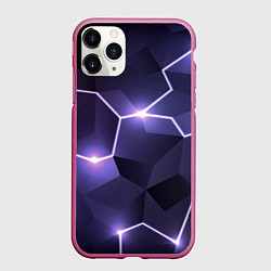 Чехол iPhone 11 Pro матовый Молниеносная геометрия с подсветкой, цвет: 3D-малиновый