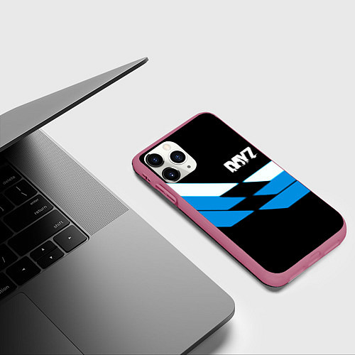Чехол iPhone 11 Pro матовый Dayz geometry steel / 3D-Малиновый – фото 3