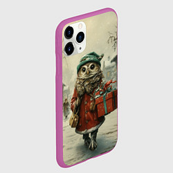 Чехол iPhone 11 Pro матовый Сова с подарком, цвет: 3D-фиолетовый — фото 2