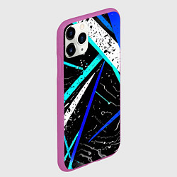 Чехол iPhone 11 Pro матовый Разноцветные праздничные линии, цвет: 3D-фиолетовый — фото 2
