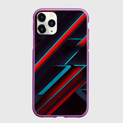 Чехол iPhone 11 Pro матовый Абстракция из линий, цвет: 3D-фиолетовый