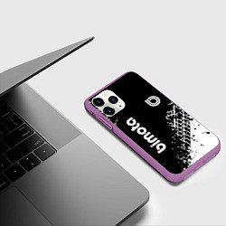 Чехол iPhone 11 Pro матовый Bimoto - следы от шин, цвет: 3D-фиолетовый — фото 2