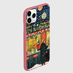 Чехол iPhone 11 Pro матовый Уличное новогоднее настроение, цвет: 3D-малиновый — фото 2