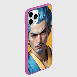 Чехол iPhone 11 Pro матовый Японский воин искусство, цвет: 3D-фиолетовый — фото 2