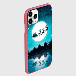 Чехол iPhone 11 Pro матовый Ночь нового года, цвет: 3D-малиновый — фото 2