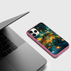 Чехол iPhone 11 Pro матовый Котенок внутри новогодней елки, цвет: 3D-малиновый — фото 2