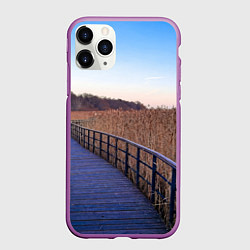 Чехол iPhone 11 Pro матовый Камышовые плавни на Финском заливе, цвет: 3D-фиолетовый