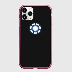Чехол iPhone 11 Pro матовый Железный Человек - Дуговой реактор, цвет: 3D-малиновый