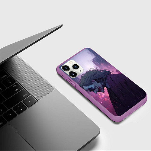 Чехол iPhone 11 Pro матовый Joker - art / 3D-Фиолетовый – фото 3