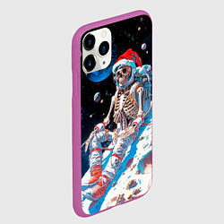 Чехол iPhone 11 Pro матовый Санта скелет астронавт, цвет: 3D-фиолетовый — фото 2