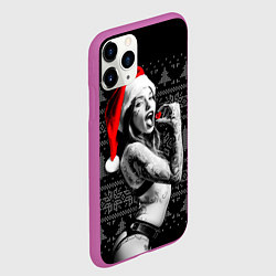 Чехол iPhone 11 Pro матовый Сердцеедка в шапке Деда Мороза, цвет: 3D-фиолетовый — фото 2