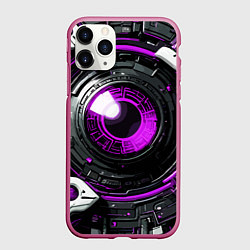 Чехол iPhone 11 Pro матовый Фиолетовая сфера киберпанк, цвет: 3D-малиновый