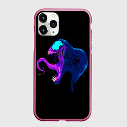 Чехол iPhone 11 Pro матовый Venom head, цвет: 3D-малиновый