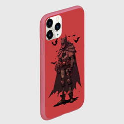 Чехол iPhone 11 Pro матовый Мрачный Бэтмен, цвет: 3D-малиновый — фото 2