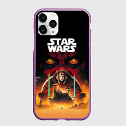 Чехол iPhone 11 Pro матовый Звездные войны - Скрытая угроза, цвет: 3D-фиолетовый
