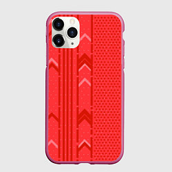 Чехол iPhone 11 Pro матовый Закулисье красные обои, цвет: 3D-малиновый