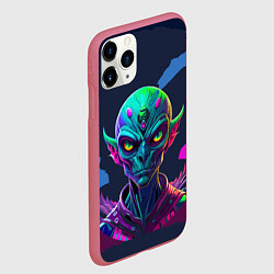 Чехол iPhone 11 Pro матовый Чужак с другой планеты, цвет: 3D-малиновый — фото 2