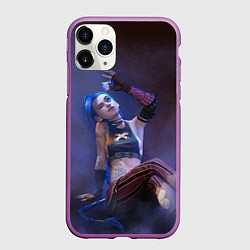 Чехол iPhone 11 Pro матовый Джинкс эффект дыма, цвет: 3D-фиолетовый