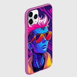 Чехол iPhone 11 Pro матовый Неоновый панк, цвет: 3D-фиолетовый — фото 2