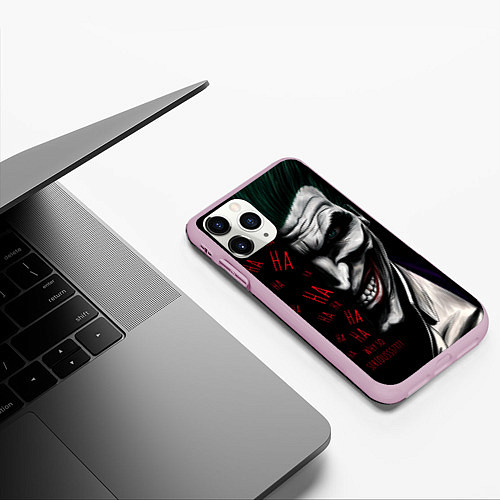 Чехол iPhone 11 Pro матовый Joker in the dark / 3D-Розовый – фото 3