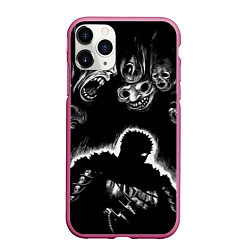 Чехол iPhone 11 Pro матовый Guts in the dark, цвет: 3D-малиновый