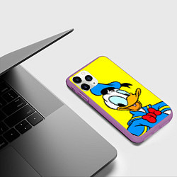 Чехол iPhone 11 Pro матовый Дональд Дак, цвет: 3D-фиолетовый — фото 2