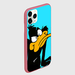 Чехол iPhone 11 Pro матовый Даффи Дак, цвет: 3D-малиновый — фото 2