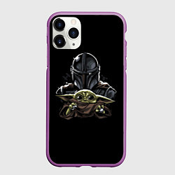 Чехол iPhone 11 Pro матовый Мандолорец - Грогу, цвет: 3D-фиолетовый
