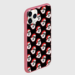 Чехол iPhone 11 Pro матовый Santa clown Art, цвет: 3D-малиновый — фото 2